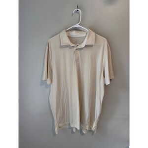 Southern Tide Mens Brrr Performance Polo Shirt Tan‎ White Stripe XXL RN123934